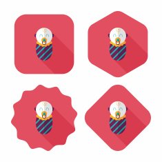 baby flat icon with long shadow eps10 N86