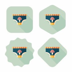 diaper flat icon with long shadow eps10 N26