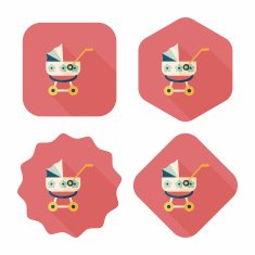baby rattle flat icon with long shadow EPS 10 N84