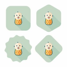 baby flat icon with long shadow eps 10 N25