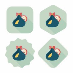 baby flat icon with long shadow eps10 N87