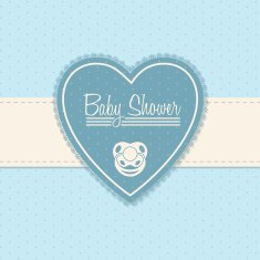 Baby shower invitation design in blue