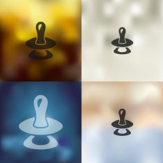 soother icon on blurred background