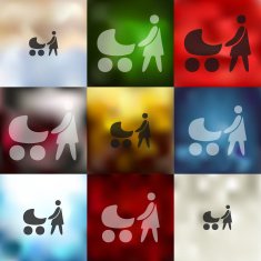 family icon on blurred background