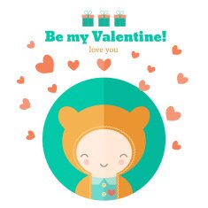 Card with cute child for Valentines day N5
