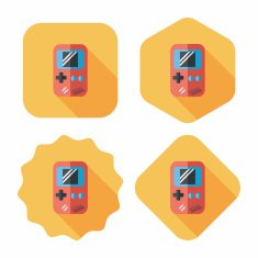 Handheld game flat icon with long shadow eps 10 N23