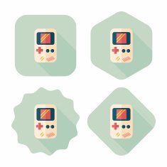 Handheld game flat icon with long shadow eps 10 N25