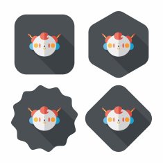 Chinese New Year boy flat icon with long shadow eps10 N40