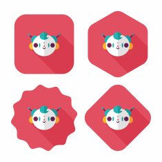 Chinese New Year boy flat icon with long shadow eps10 N41