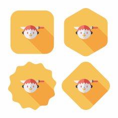 Halloween boy flat icon with long shadow eps10 N9