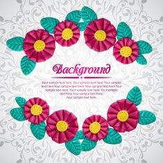 Beautiful frame of plasticine flower branches