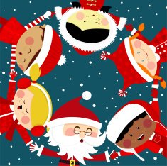Kids with Santa Claus