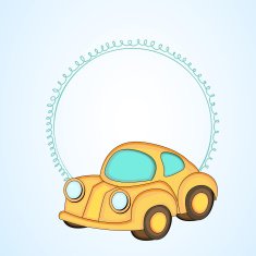 Blank frame with kiddish style car toy