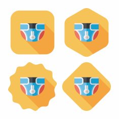 diaper flat icon with long shadow EPS 10 N21