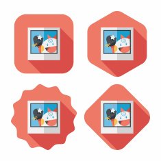 newborn photo flat icon with long shadow eps10 N15