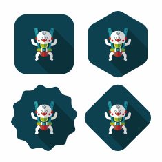 baby flat icon with long shadow eps10 N89