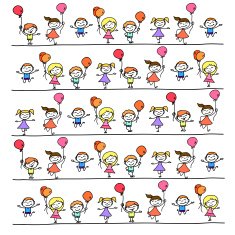 hand drawing cartoon abstract happy kids N2