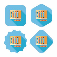 crayons flat icon with long shadow eps10 N28