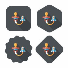 Baby's dummy flat icon with long shadow EPS 10 N47