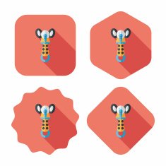 baby rattle flat icon with long shadow EPS 10 N96