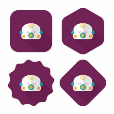 baby boy flat icon with long shadow N3