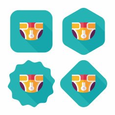 diaper flat icon with long shadow EPS 10 N22