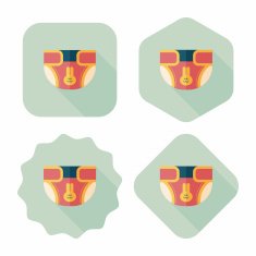 diaper flat icon with long shadow EPS 10 N23