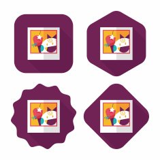 newborn photo flat icon with long shadow eps10 N16
