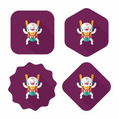 baby flat icon with long shadow eps10 N91