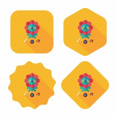 lion toy flat icon with long shadow eps10 N12