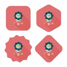 lion toy flat icon with long shadow eps10 N13