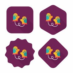 baby Gloves flat icon with long shadow eps10 N11