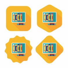 crayons flat icon with long shadow eps10 N29