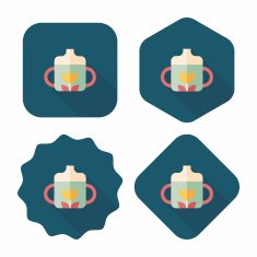 Baby bottle flat icon with long shadow EPS 10 N52
