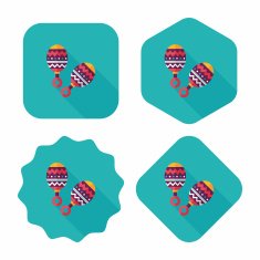 baby rattle flat icon with long shadow EPS 10 N97