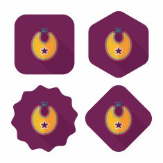 baby bib flat icon with long shadow EPS 10 N75