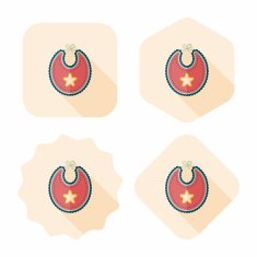 baby bib flat icon with long shadow EPS 10 N76
