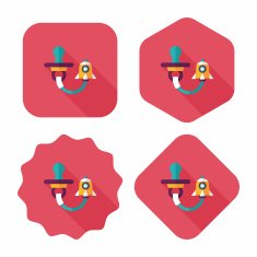 Baby's dummy flat icon with long shadow EPS 10 N48