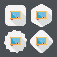 Chalkboard flat icon with long shadow eps10 N6