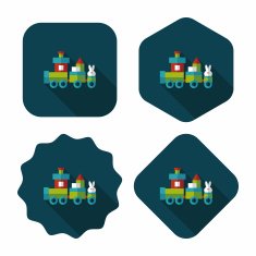 Train toy flat icon with long shadow EPS 10 N47