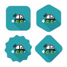 toy car flat icon with long shadow eps10 N47