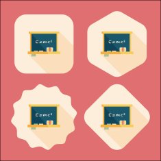 Chalkboard flat icon with long shadow eps10 N8