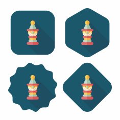 Pyramid toy flat icon with long shadow eps10 N74