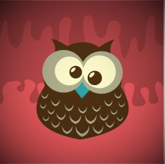 Vector Retro Funny Cartoon Owl