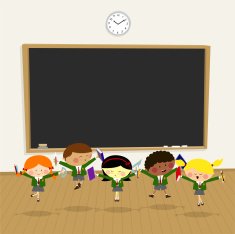 Back to school pupil happy classroom kids illustration vector
