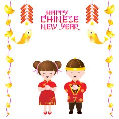 Chinese New Year Frame with Kids