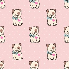 Seamless pattern with Kitty N2