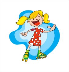 Girl with roller-skates