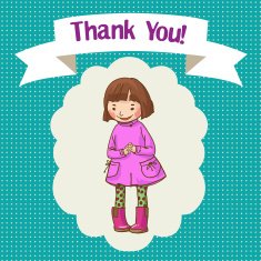 Cute Asian girl Greeting card