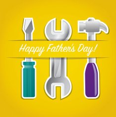 Paper cut out "Happy Father's Day" tool card N3